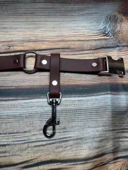 Preview: Schlaufe Saddle Brown 19mm vernickelter Stahl Silber Bolzenkarabiner groß