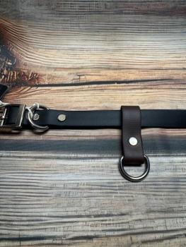 Preview: Schlaufe Dunkelbraun 19mm Edelstahl D-Ring 20mm