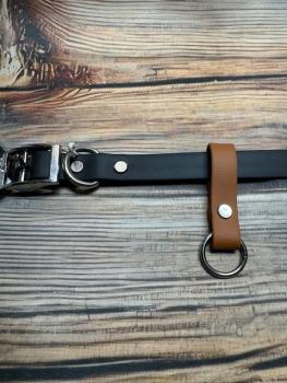 Preview: Schlaufe Hellbraun 16mm Edelstahl O-Ring 20mm