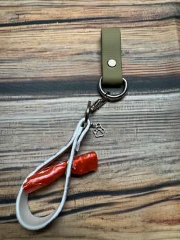 Preview: Schlaufe Beige 19mm Edelstahl D-Ring 20mm