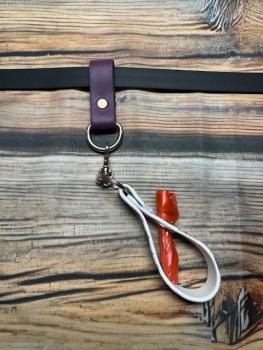 Preview: Schlaufe Aubergine 19mm Edelstahl D-Ring 20mm