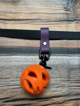 Preview: Schlaufe Aubergine 19mm vernickelter Stahl Schwarz Scherenkarabiner