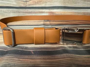 Preview: Gassigürtel mit Metallsteckschnalle; 25 mm breit; 110 cm lang ( Bundweite 103 - 117 cm )