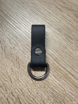 Preview: Schlaufe Schwarz 19mm Edelstahl D-Ring 20mm