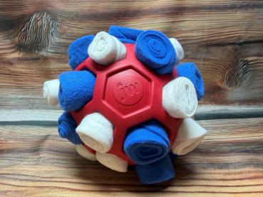Schnüffelspielzeug Ball blau - weiß - rot (groß 11,5 cm)