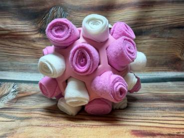 Schnüffelspielzeug Ball rosa - weiß (groß 11,5 cm)