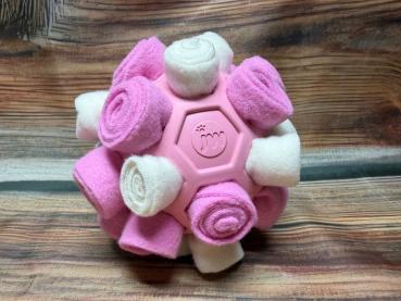 Schnüffelspielzeug Ball rosa - weiß (klein 9,0 cm)