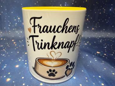 Trinktasse Frauchens Trinknapf gelb ( 325 ml )
