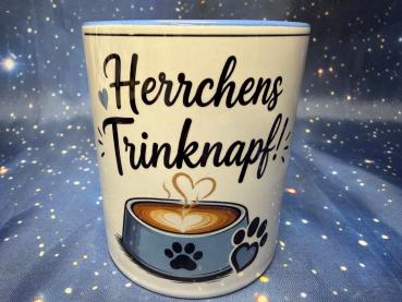 Trinktasse Herrchens Trinknapf blau ( 325 ml )