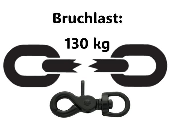 Führleine einfarbig , 13 mm , 100 cm , Biothane Crimson Red , Hardware Schwarz