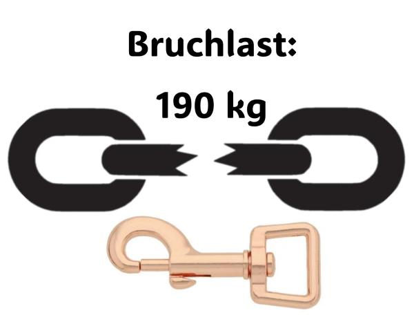 Führleine zweifarbig , 16 mm , 200 cm , Biothane Sage Green und Beige , Hardware Roségold