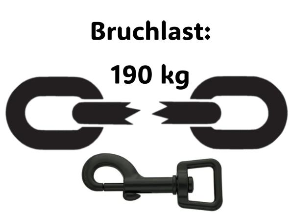 Führleine zweifarbig , 16 mm , 100 cm , Biothane Taupe und Schwarz , Hardware Schwarz