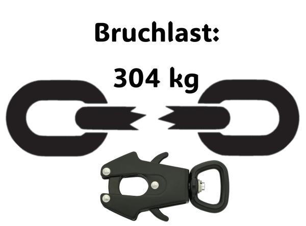 Schleppleine einfarbig , 16 mm , 500 cm , Biothane Schwarz , Hardware Aluminium