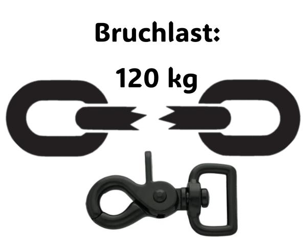 Führleine einfarbig , 19 mm , 200 cm , Biothane Lagune , Hardware Schwarz