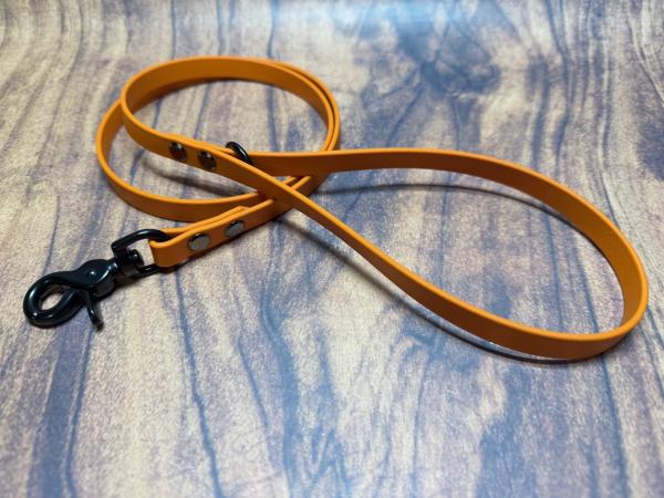 Führleine einfarbig , 13 mm , 100 cm , Biothane Burnt Orange , Hardware Schwarz