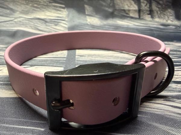 Schnallenhalsband , 19 mm , 32 - 40 cm , Biothane Marvelous Mauve , Hardware Schwarz