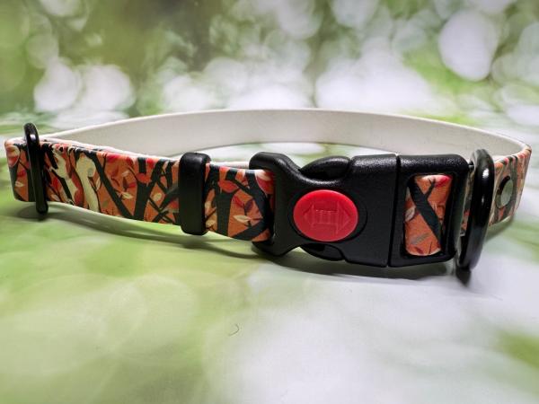 Verstellbares Halsband mit Klickverschluss , einfarbig , 19 mm , 34 - 49 cm , Biothane UV Biothane Squirrel and Deer , Hardware Schwarz