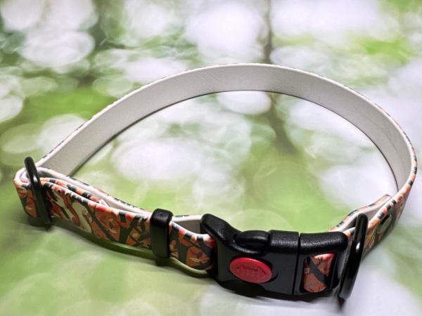 Verstellbares Halsband mit Klickverschluss , einfarbig , 19 mm , 34 - 49 cm , Biothane UV Biothane Squirrel and Deer , Hardware Schwarz