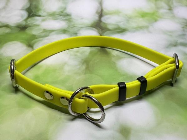 Mitwachsendes Halsband , 16 mm , 32 - 44 cm , Pawtex Neon Gelb , Hardware Silber