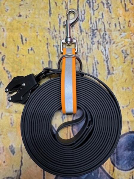 Schleppleinenhalter Peach Reflective 19mm Silberner Karabiner