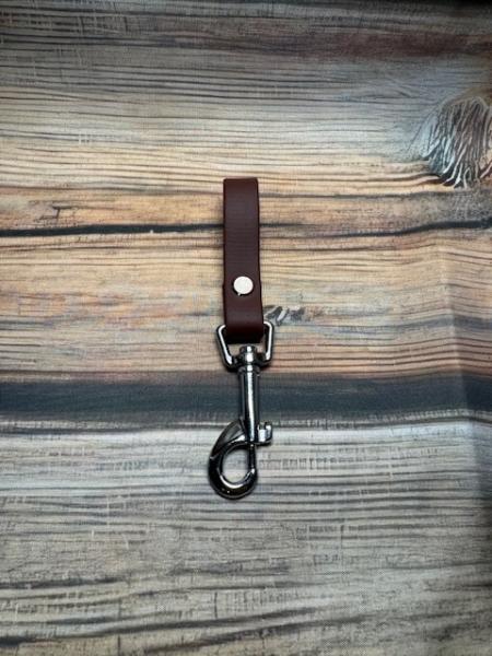 Schlaufe Saddle Brown 19mm vernickelter Stahl Silber Bolzenkarabiner groß