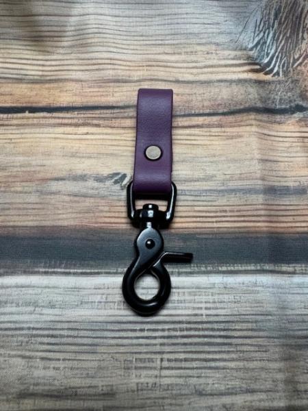 Schlaufe Aubergine 19mm vernickelter Stahl Schwarz Scherenkarabiner