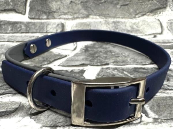 Schnallenhalsband zweifarbig ; 16 mm ; 40 - 48 cm