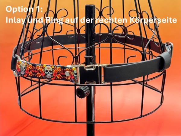 Gassigürtel mit Klickverschluss und Inlay, verstellbar 25 mm