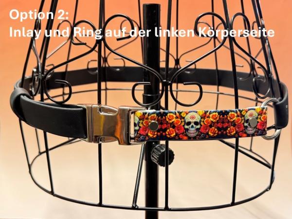 Gassigürtel mit Klickverschluss und Inlay, verstellbar 25 mm